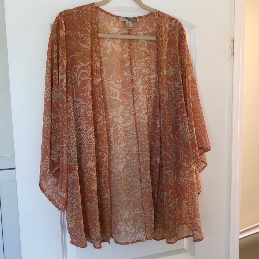 Sheer pink kimono